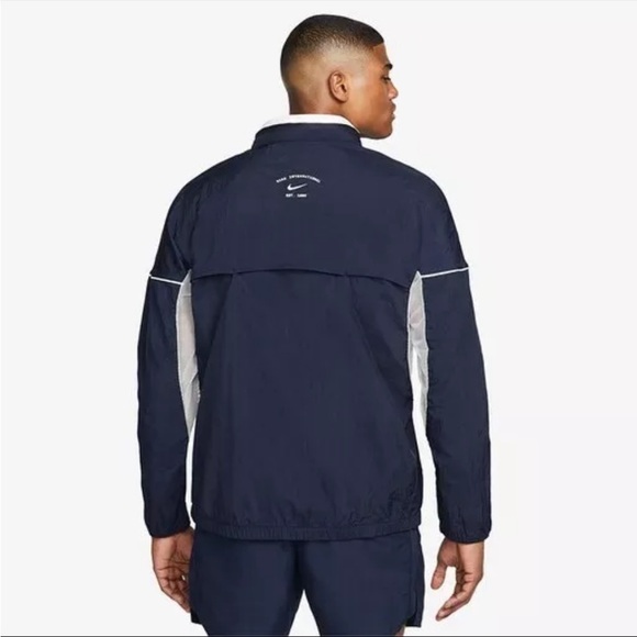 Nike Repel Heritage Blue Packable Hood Full Zip Windbreaker Track Jacket - Picture 3 of 15